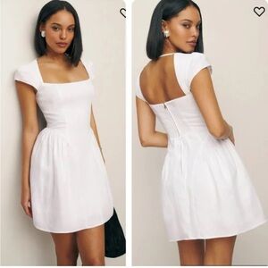 Reformation Oaklyn Nordstrom White Linen Mini Dress 10 NWT
